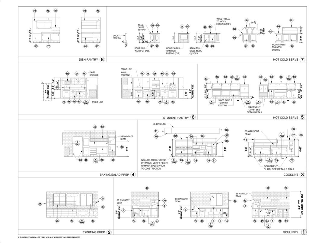 USC Kitchen elevations, CA